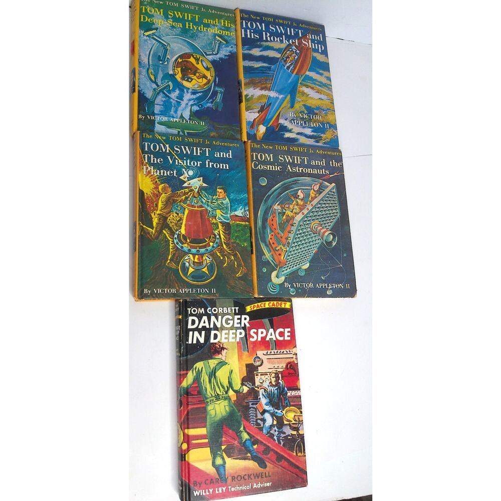 Vintage Tom Swift Jr Book Lot & Tom Corbett Space Cadet Danger in Deep Space